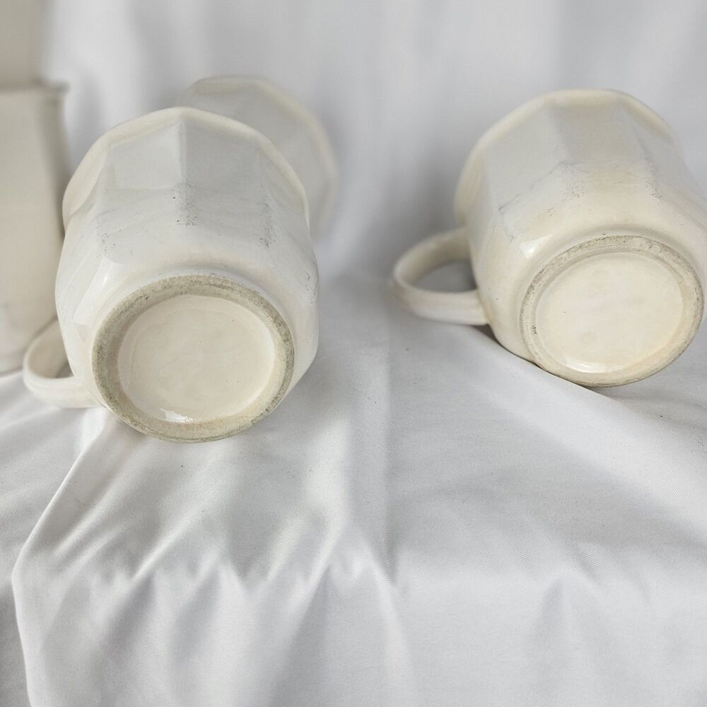 Pfaltzgraff Heritage 10 ounce White Coffee Latte Mugs 4 1/8" Set of 5 - Picture 5 of 5